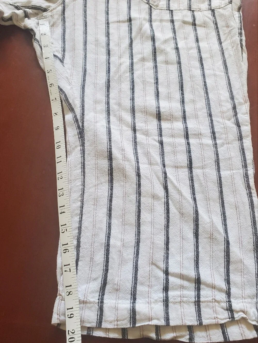 Women's White/Cream Linen-Blend Striped Drawstring Pants Size 1XP - Picture 6 of 6